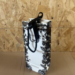 Luxury Laminated Paper Bottle Bag With Ribbon Tie