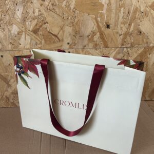 Luxury Laminated Paper Bag With Ribbon Handles