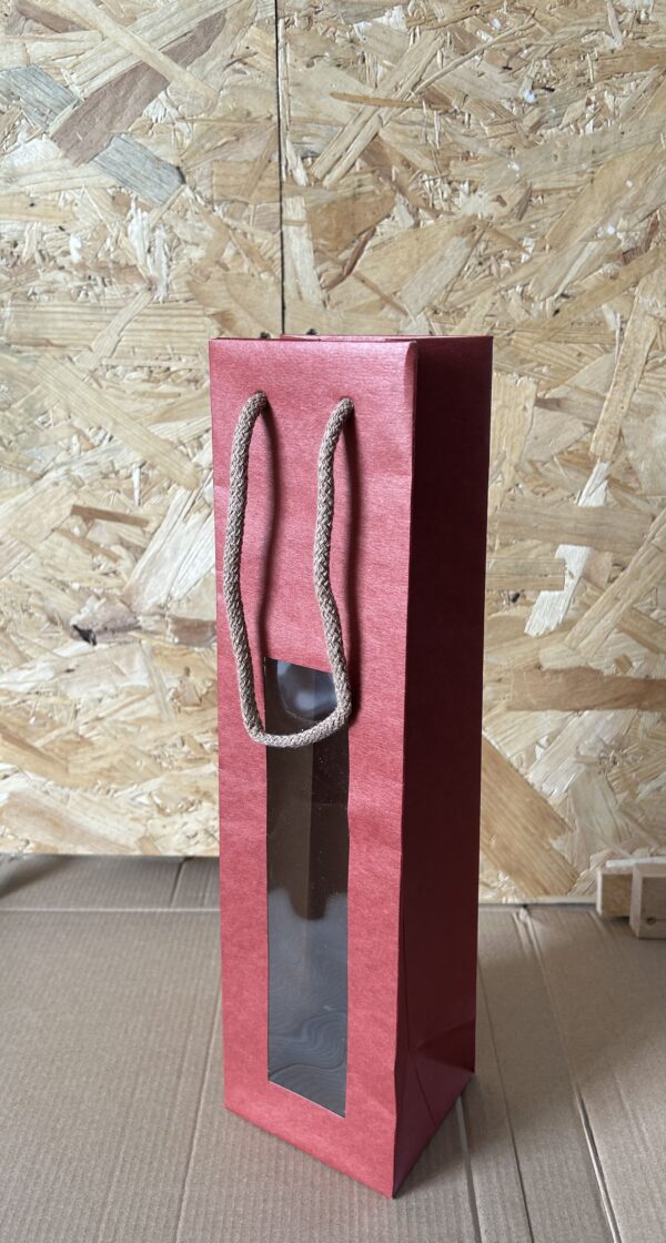 Luxury Kraft Paper Bottle Bag With Window