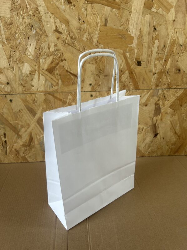 White A5 Paper Kraft Bag with Twisted Handles - Image 2